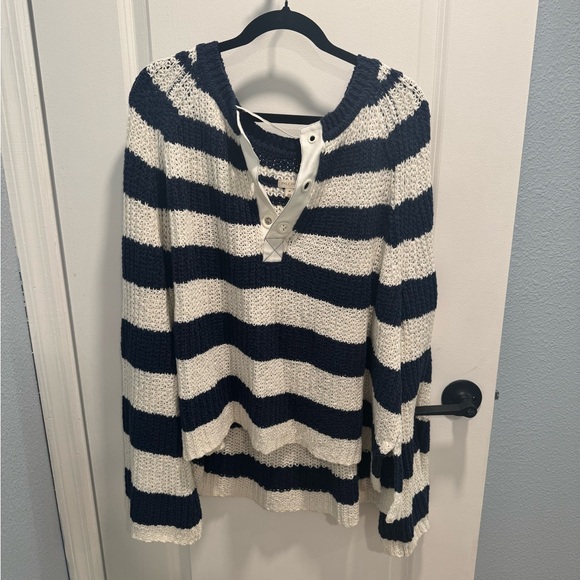 Anthropologie Stripes Knot Bell Sleeve Sweater - Picture 1 of 3